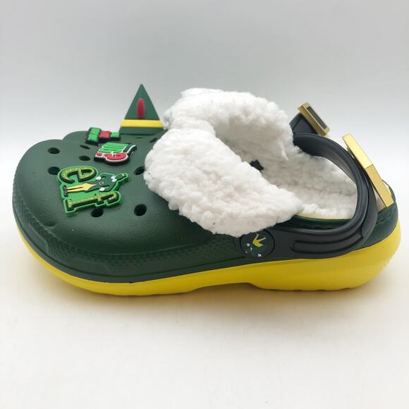 Crocs Unisex Kids Elf Classic Clogs Size 13 Festive Green NWT - Picture 7 of 11